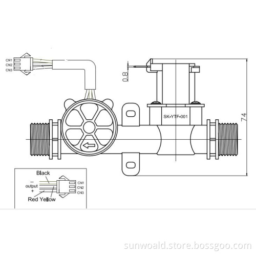 Water plastic Hall flow sensor meter valve